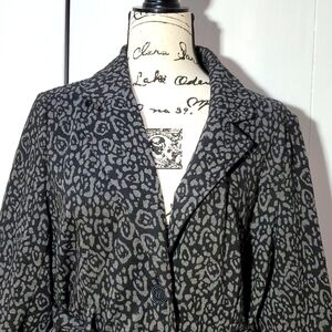 Susan Bristol| Womens Dark Gray/Black Soft Knit Belted Short Trench Coat Sz.L